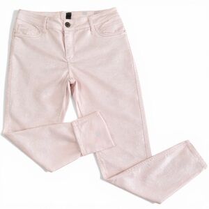 Flipside Reversible Peach Shimmer Jeans Size 11 Heart Print Denim Stretch Pants